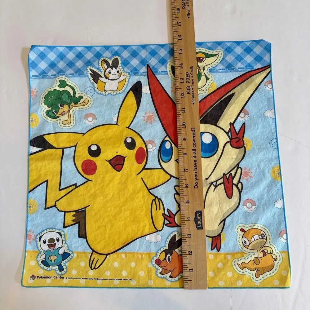 Retro 2010s Pokemon Nintendo Handkerchief Gen 5 Black & White Pikachu & Victini